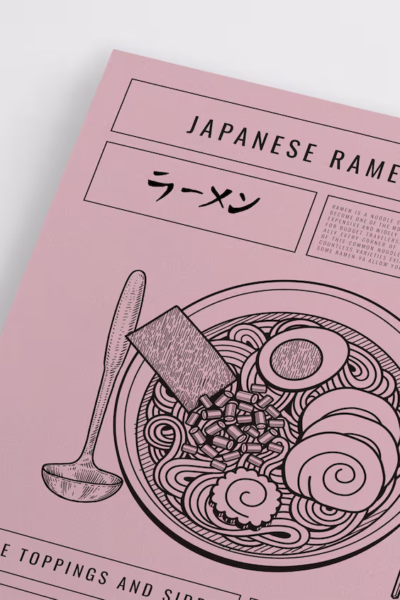 Постер с лапшой рамен