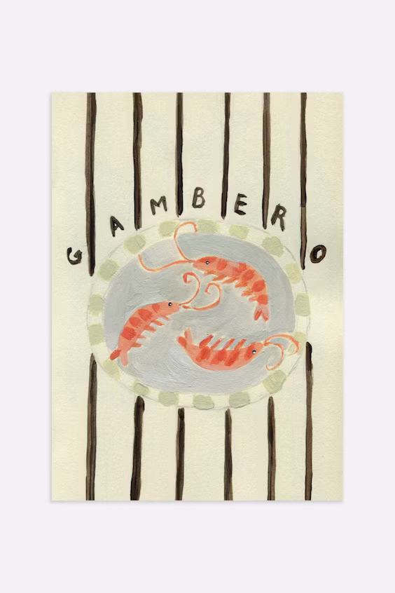 Плакат с креветкой