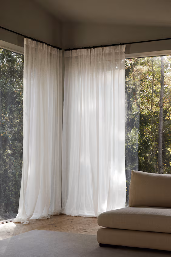 Пара из 1 шторы длинной