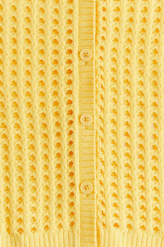 Кардиган из вязаного плетения с открытым декольте