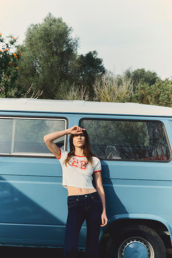 Футболка с коротким рукавом и принтом