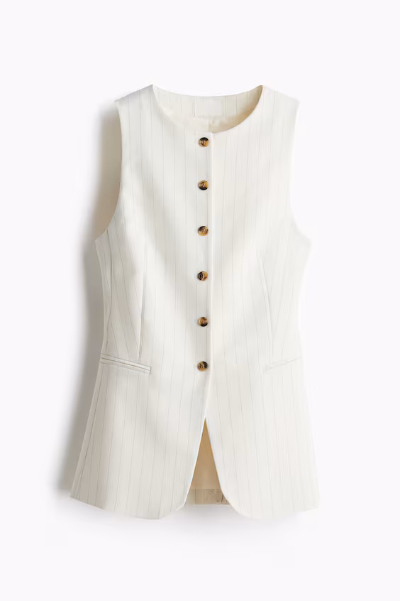 Длинный жакет без рукавов