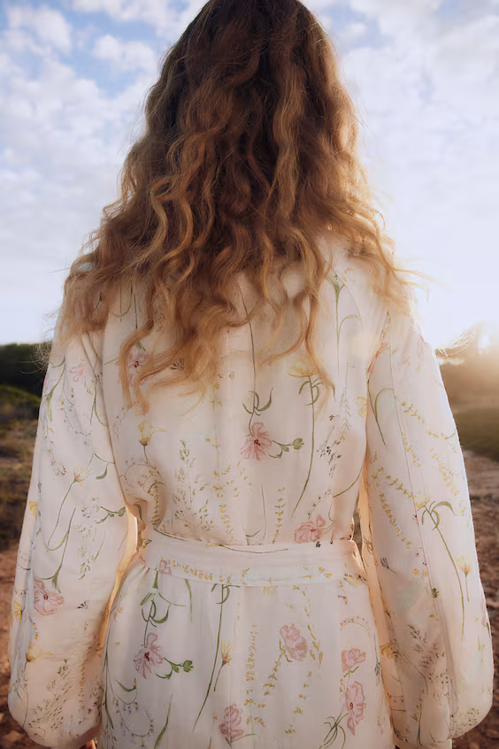 Платье из смесового льна с завязкой