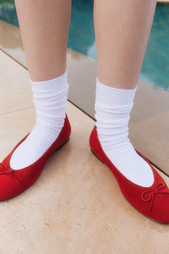 Балетки из кожи