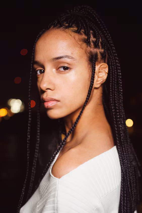 Свитер с лодочкой из трикотажа-решетки