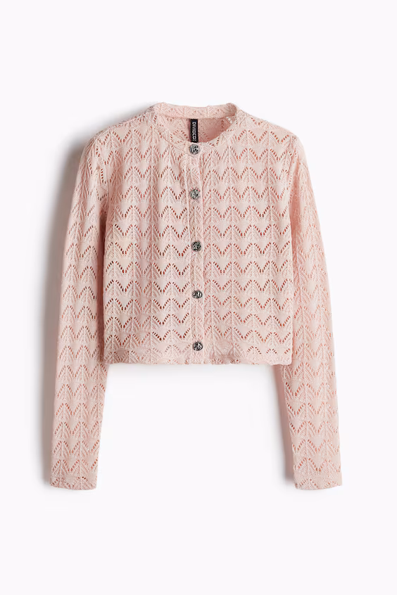 Кардиган из вязаного полотна с отделкой из пряжи pointelle