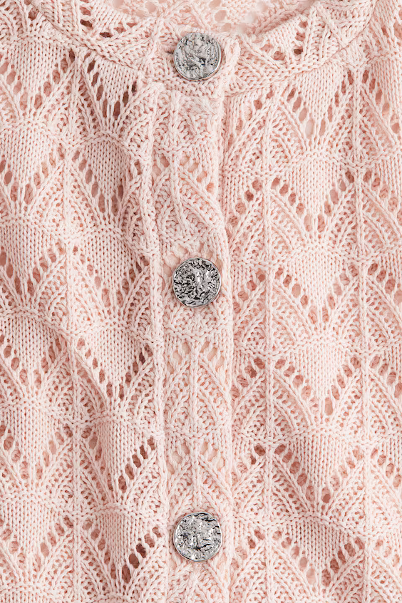 Кардиган из вязаного полотна с отделкой из пряжи pointelle