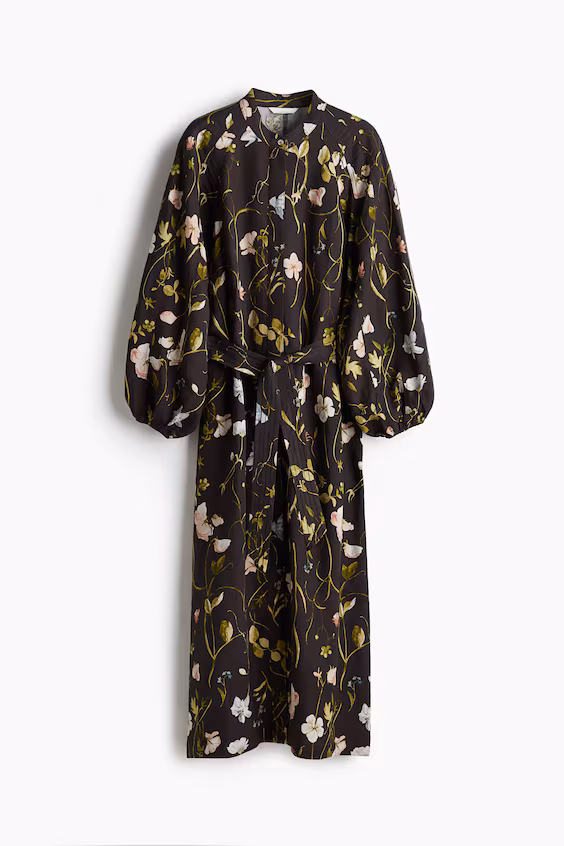 Платье из смесового льна с завязкой