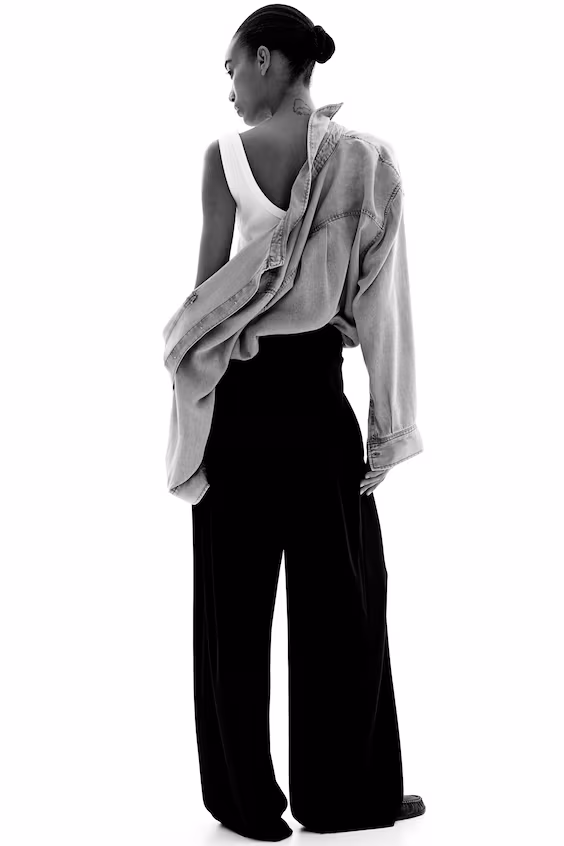 Широкие брюки с поясом