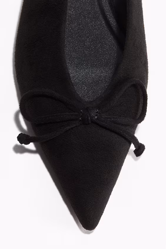 Туфли с открытым задником и бантом