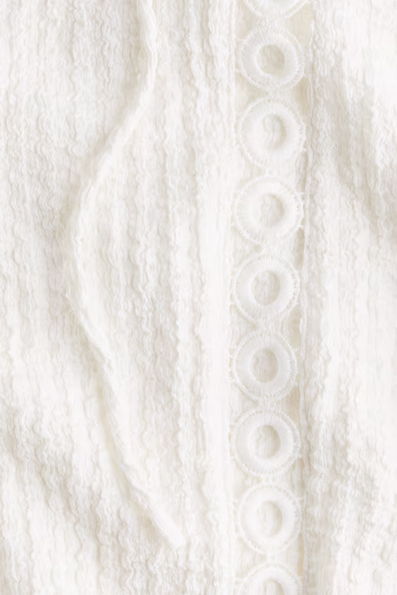 Блузка из мятого джерси с вставками из кружева