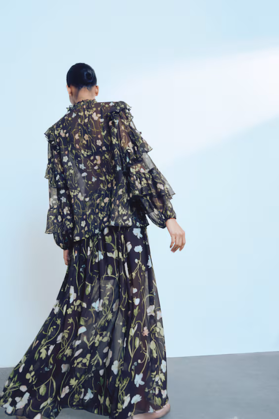 Длинная юбка из шифона