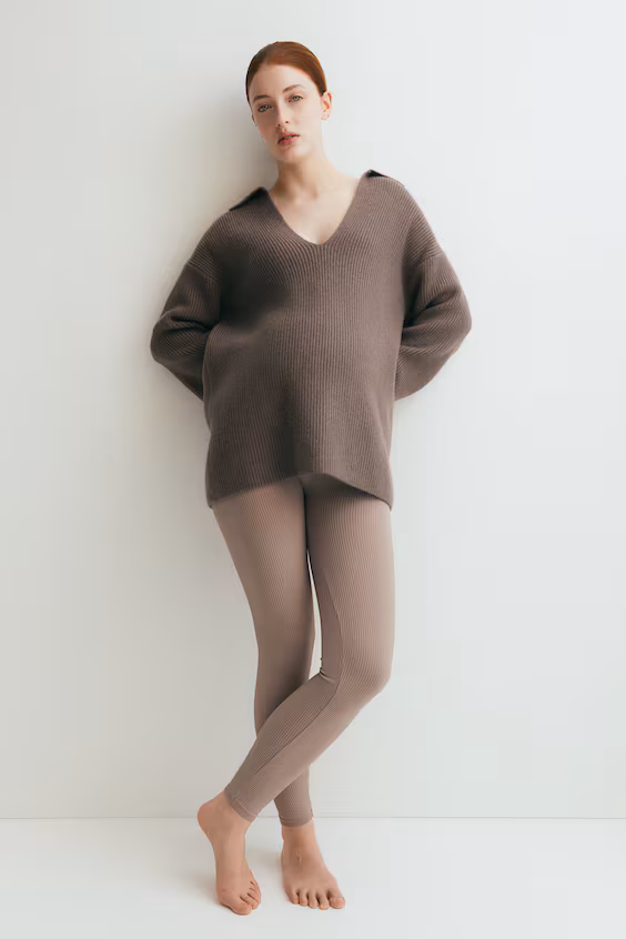 Брюки для беременных в рубчик без швов