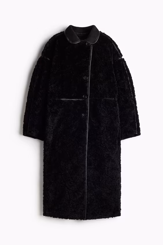 Длинное пальто из искусственного меха