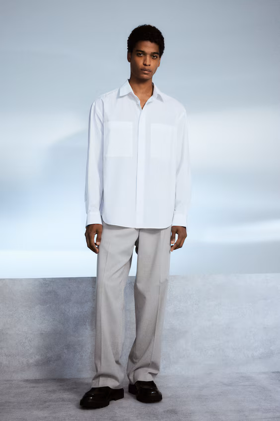 Рубашка из поплина свободного кроя