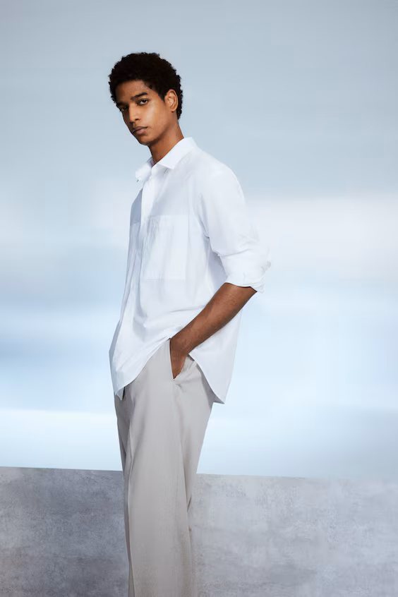 Рубашка из поплина свободного кроя