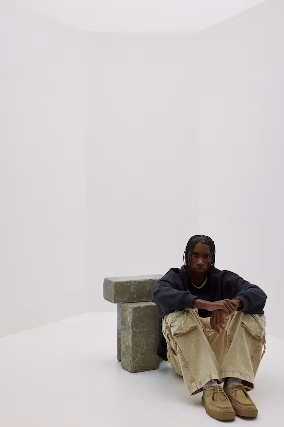 Свитшот с эффектом стирки, свободного кроя