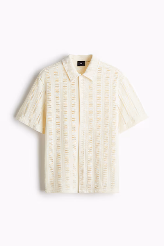 Рубашка из джаккардовой вязаной ткани стандартного кроя