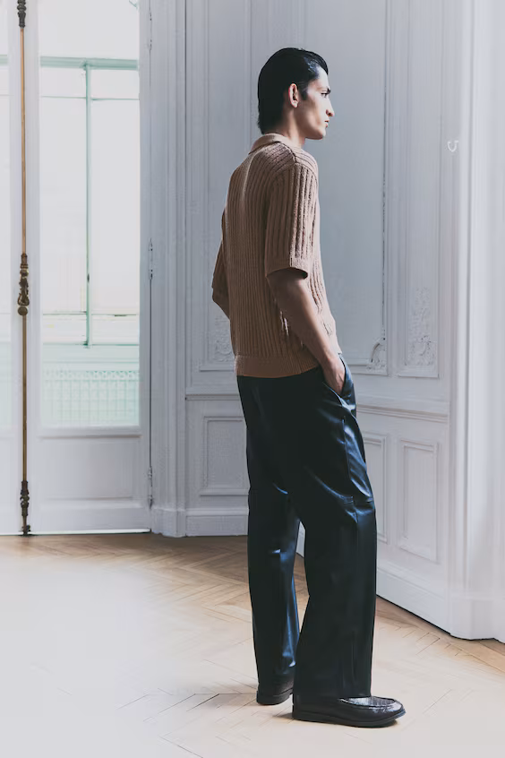 Поло в рубчик loose fit