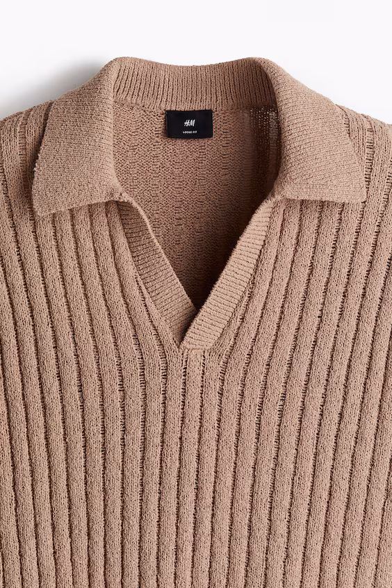 Поло в рубчик loose fit