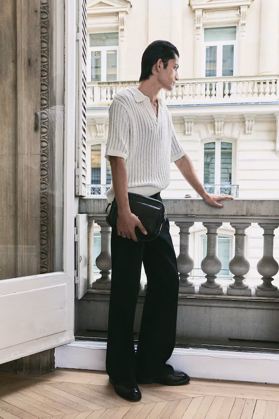 Поло в рубчик loose fit