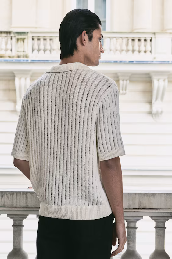 Поло в рубчик loose fit