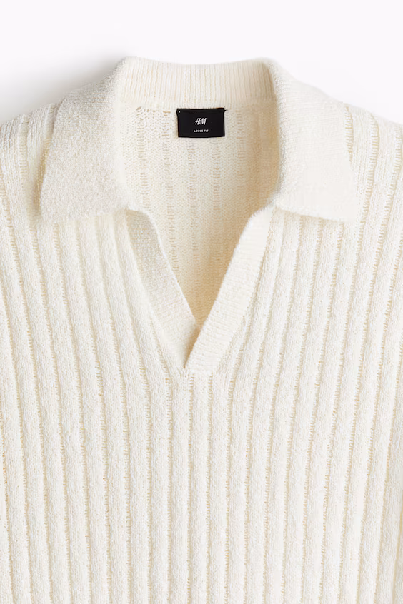 Поло в рубчик loose fit