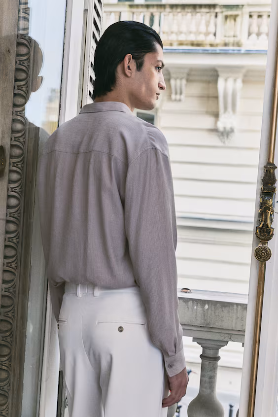 Рубашка в морщинистом исполнении regular fit