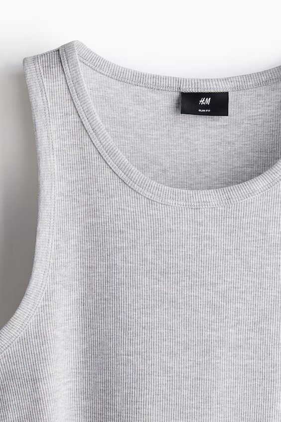Топ без рукавов в рубчик slim fit