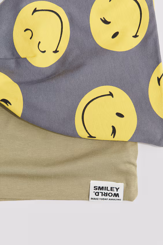 Набор из 2 шапок из принтованного джерси