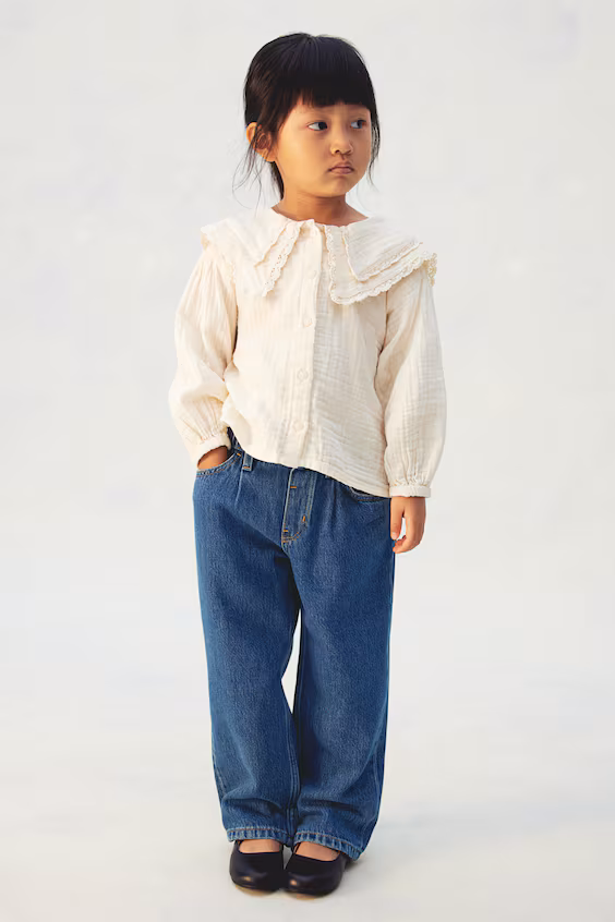 Джинсы с широкими штанинами