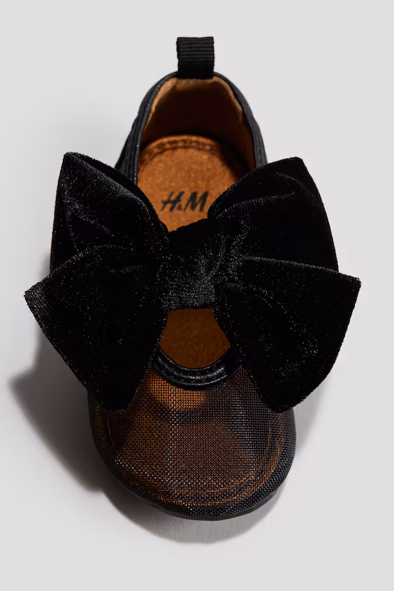 Туфли на ленте из бархата