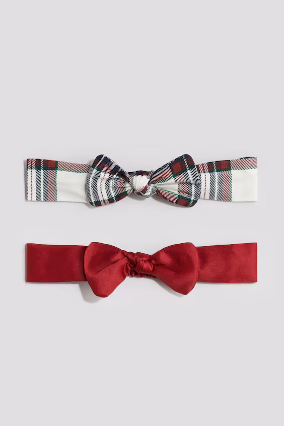 Набор из 2 резинок для волос с бантом
