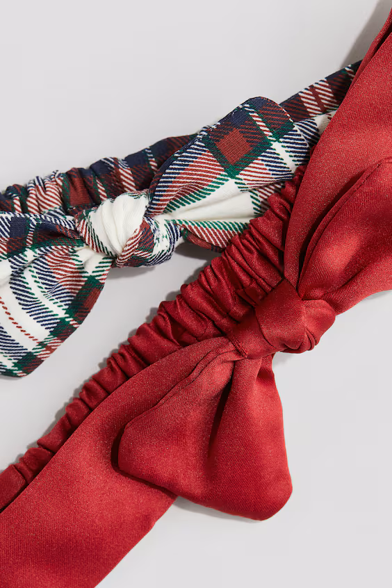 Набор из 2 резинок для волос с бантом