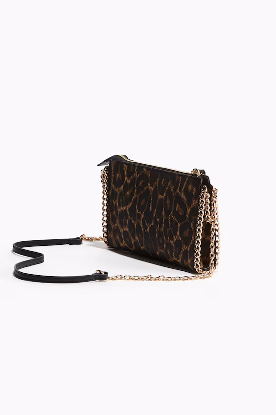 Сумочка через плечо из хлопка с леопардовым узором