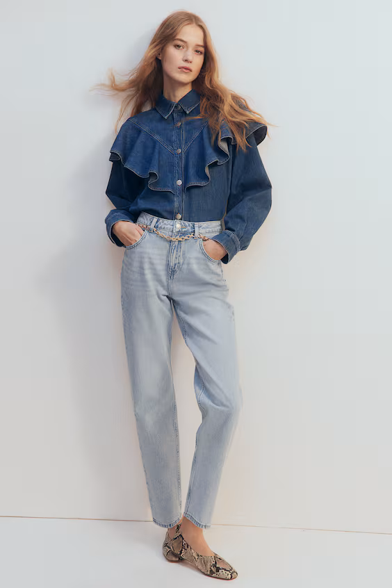 Джинсы straight high ankle