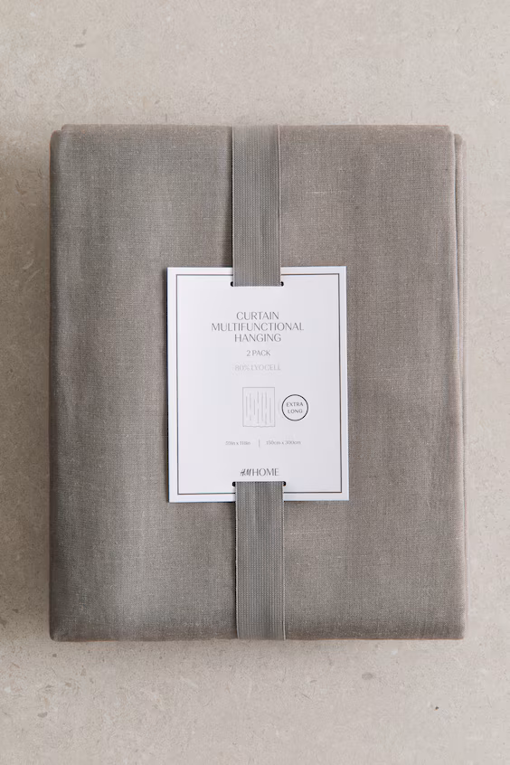 Набор из 2 длинных занавесей из смеси лиоцелла