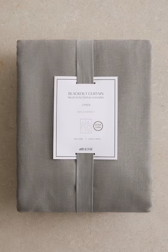 Набор из 2 длинных занавесок с затемнением из лиоцелла