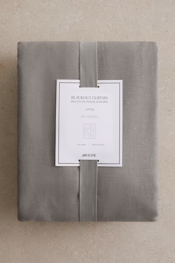 Набор из 2 плотных занавесок из смесовых волокон ленселюна