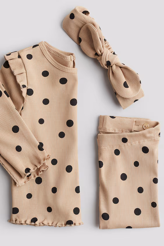 Набор из 3-х предметов из рубчика хлопка