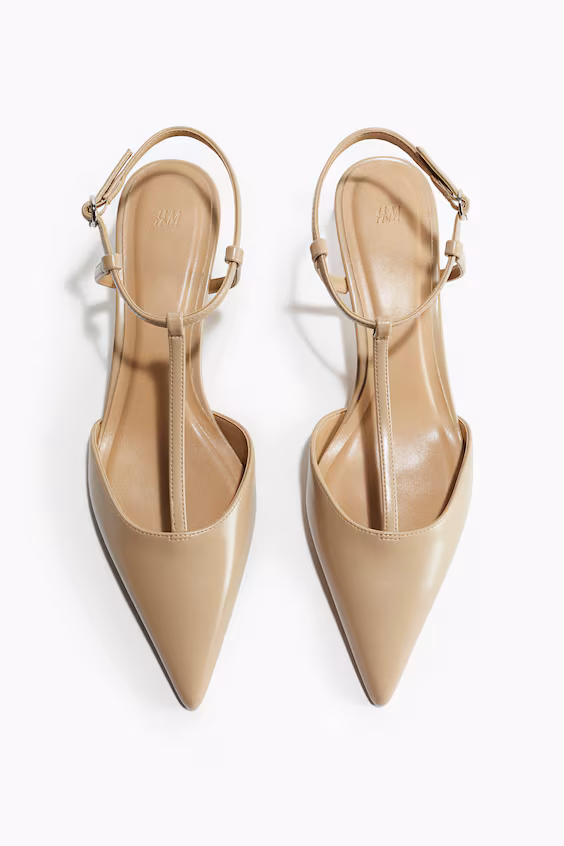 Туфли классические на заостренный носок с трикотажным ремешком