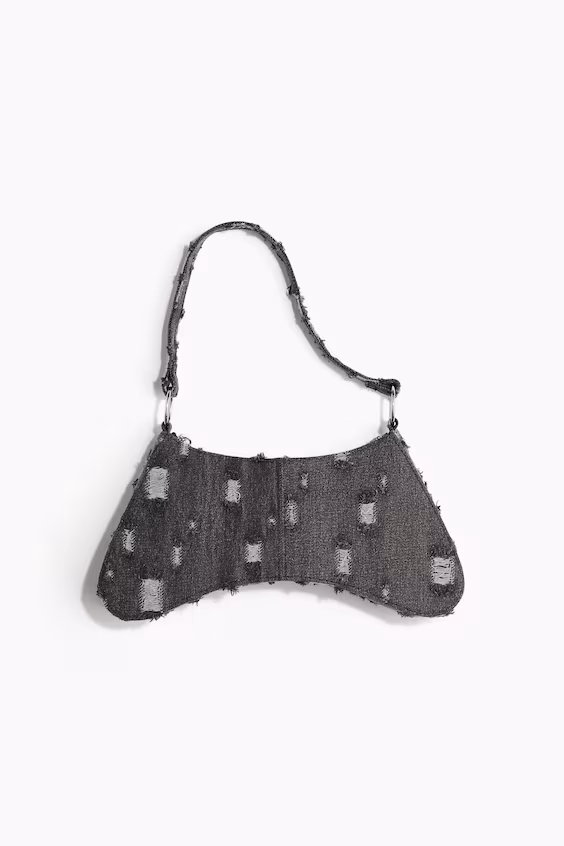 Сумка через плечо из джинсы с потертостями