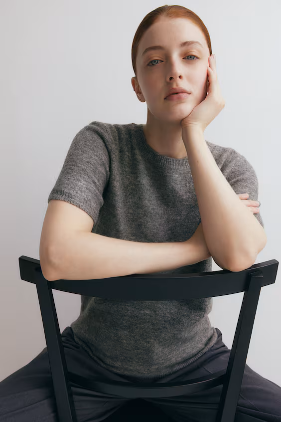 Mama свитер с короткими рукавами из тонкой вязаной ткани