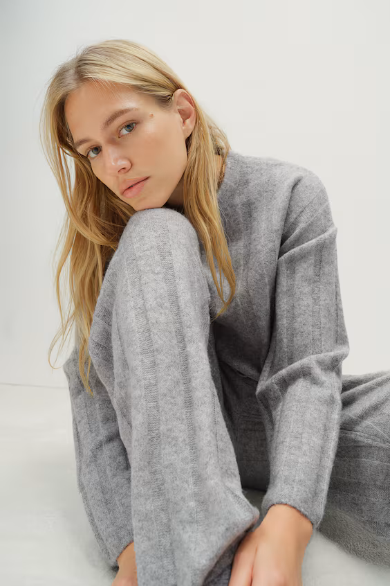 Брюки в рубчик из шерстяной смеси