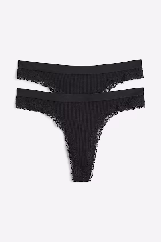 Набор из 2 стрингов из безшовного кружева