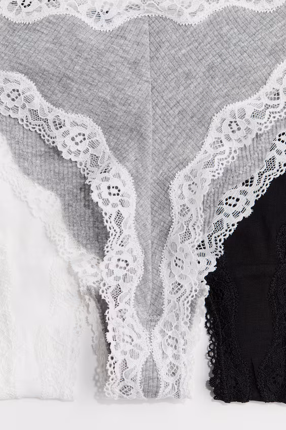 Пакет из 5 трусиков brazilian из хлопка и кружева