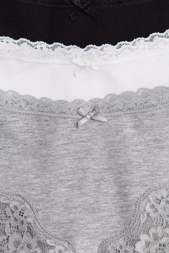 Пакет из 3 хипстеров из хлопка и кружева