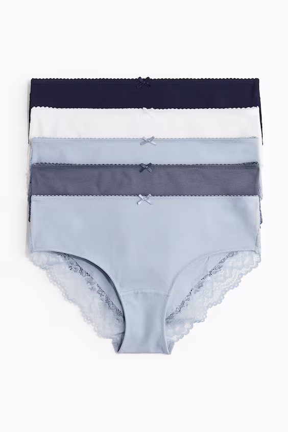 Набор из 5 трусиков hipster из хлопка с кружевом