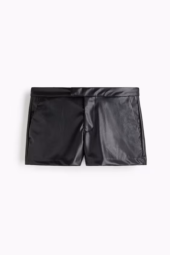 Мини-шорты из покрытой ткани