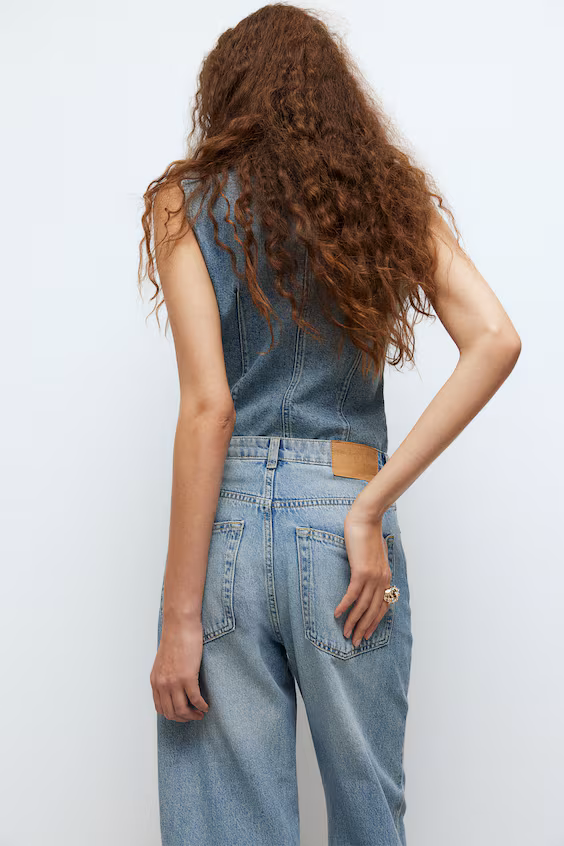 Широкие джинсы с высокой посадкой